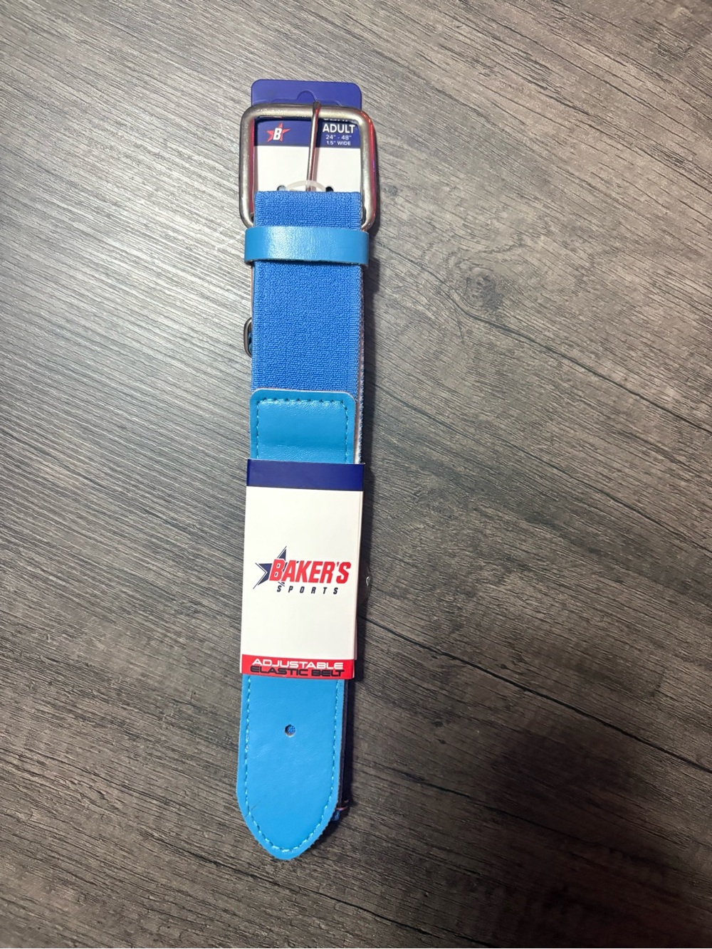 Bakers Blue Stretch Belt with Silver Buckle